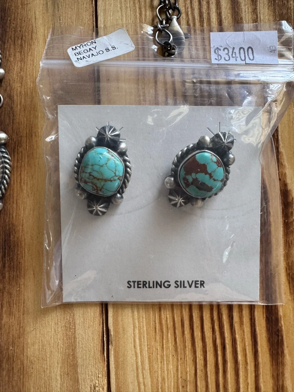 Myron Begay Mine 8 Turquoise Statement Necklace and Earrings Set